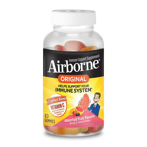Airborne Immune Support Assorted Fruit Gummies, 63 Ea